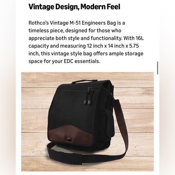 Rothco Vintage M-51 Engineers Bag, Heavy-Duty Canvas Shoulder Utility Bag - Picture 7 of 7
